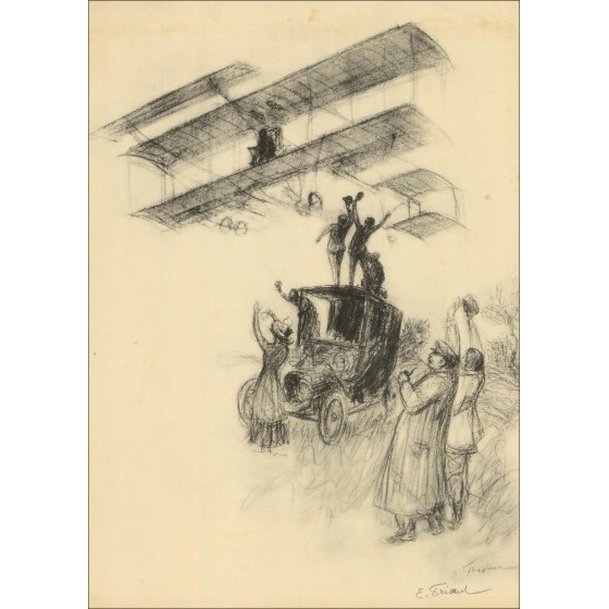 Kaufen Sie Flugplaner-Lithographie in Jarville-la-Malgrange de Émile-Frist 1909