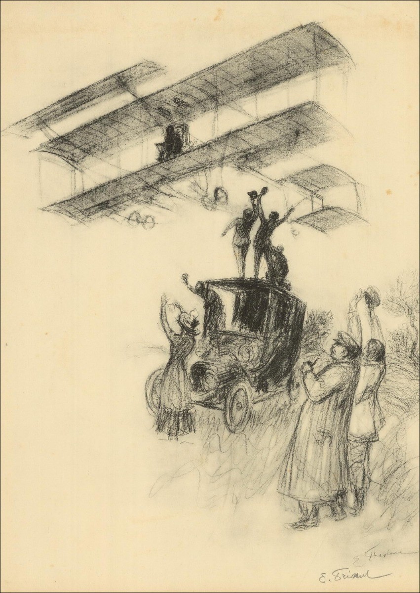 Acquisto Litografia in aereo a Jarville-la-Malgrange de Émile BRIRY 1909