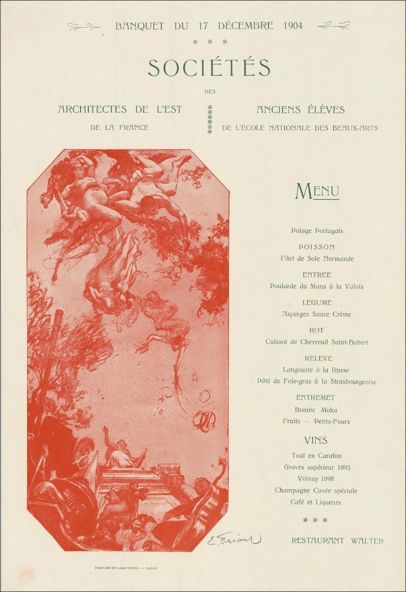 Comprar menú de alumnos una litografía FRIAT IMILE 1904