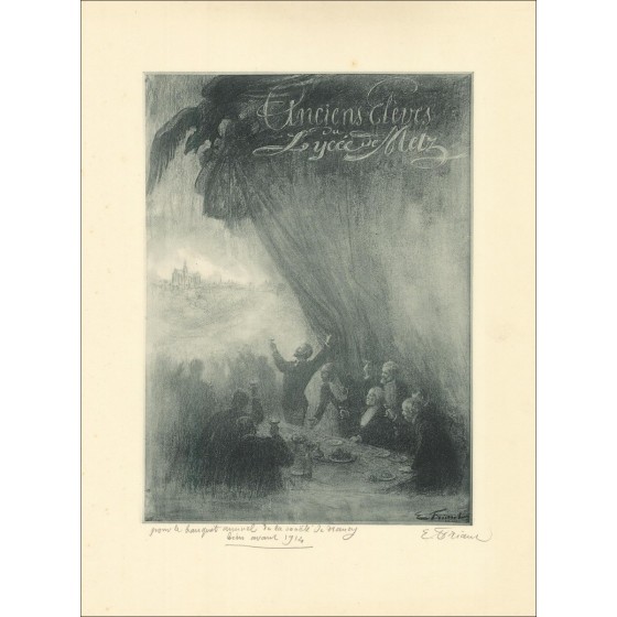Koop Émile Freus haar alumni lithografie middelbare school van metz