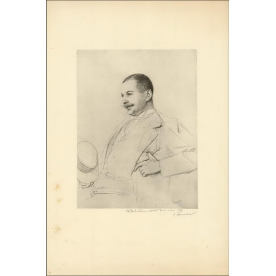 Reve Émile - Lithografie "Advocaat Albert Salmon in Nancy" 50x32cm - 1897 - Ondertekend