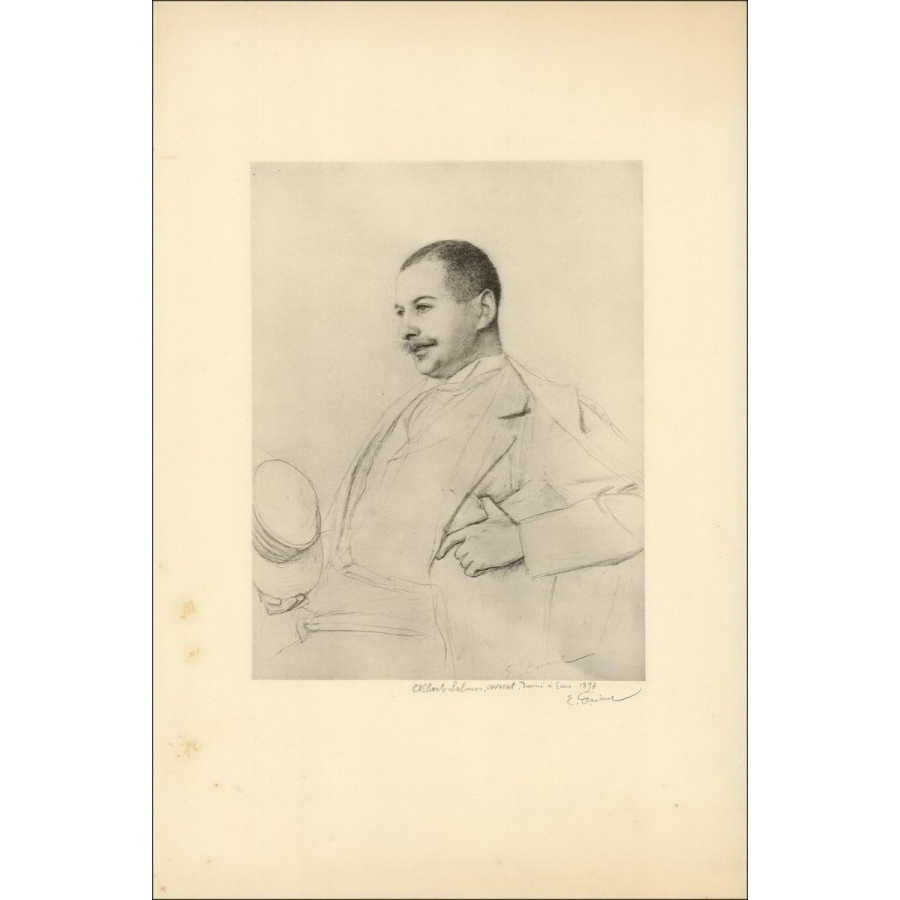 Reve Émile - Lithografie "Advocaat Albert Salmon in Nancy" 50x32cm - 1897 - Ondertekend
