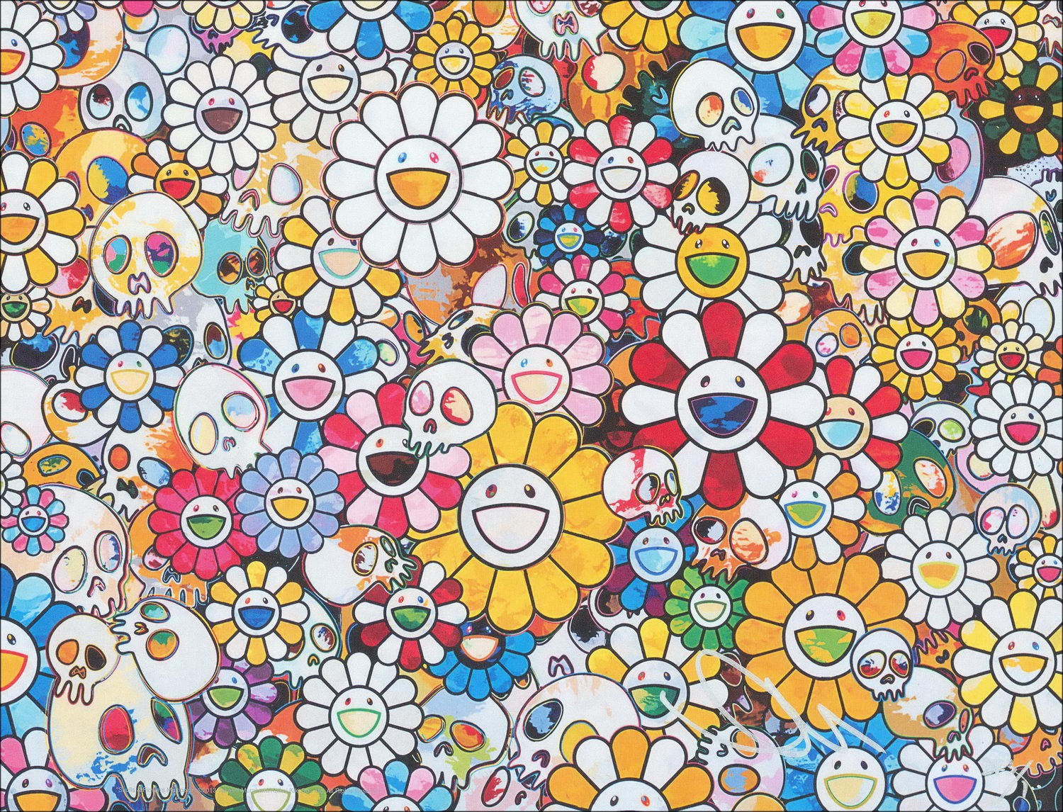 Comprar MURAKAMI Takashi Cráneos y flores de serigrafía 2013