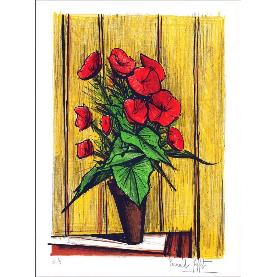 Buy Bernard BUFFET Original Lithograph Begonia Bouquet from 1977