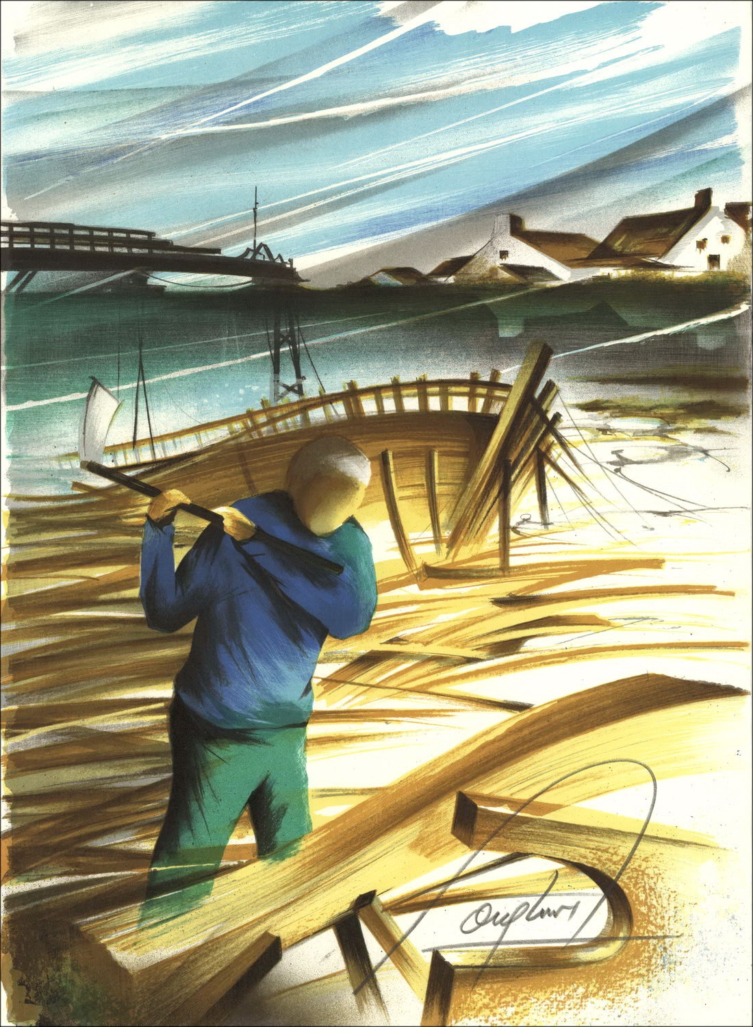 Comprar Litografía Raymond POULET The Charpentier of Marine 1984