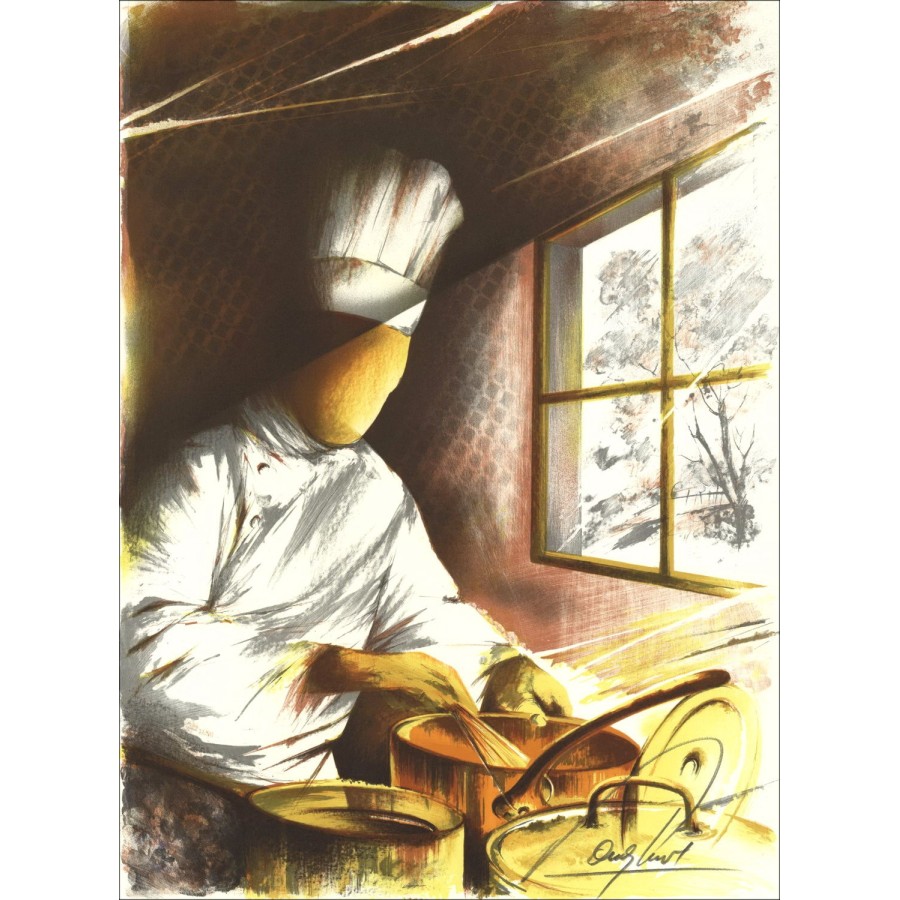 Acquisto Il Cuoco Raymond POULET Litografia Originale 1984