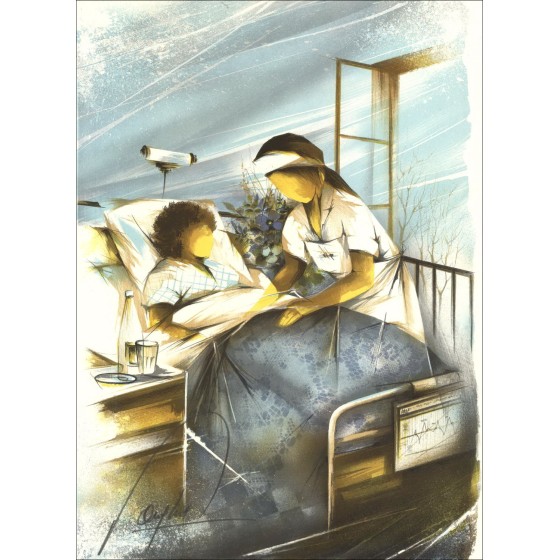 Acheter L'Infirmière Raymond POULET Lithographie Originale 1984