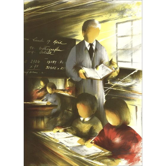Buy Lithograph by Raymond POULET The Village Schoolteacher 1984