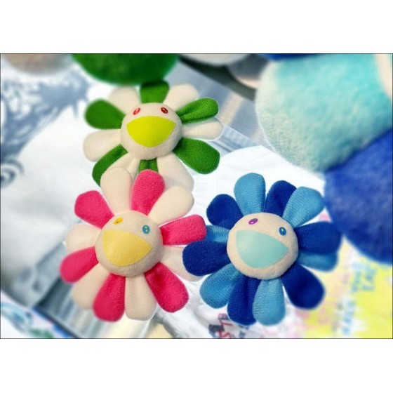 Koop bloempatroon pluche sleutelhanger MURAKAMI Takashi - Blauw 