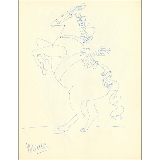 Blasco Mentor - El Cabré Horse - Dibujo original Firmado - 1963 - 27x21cm