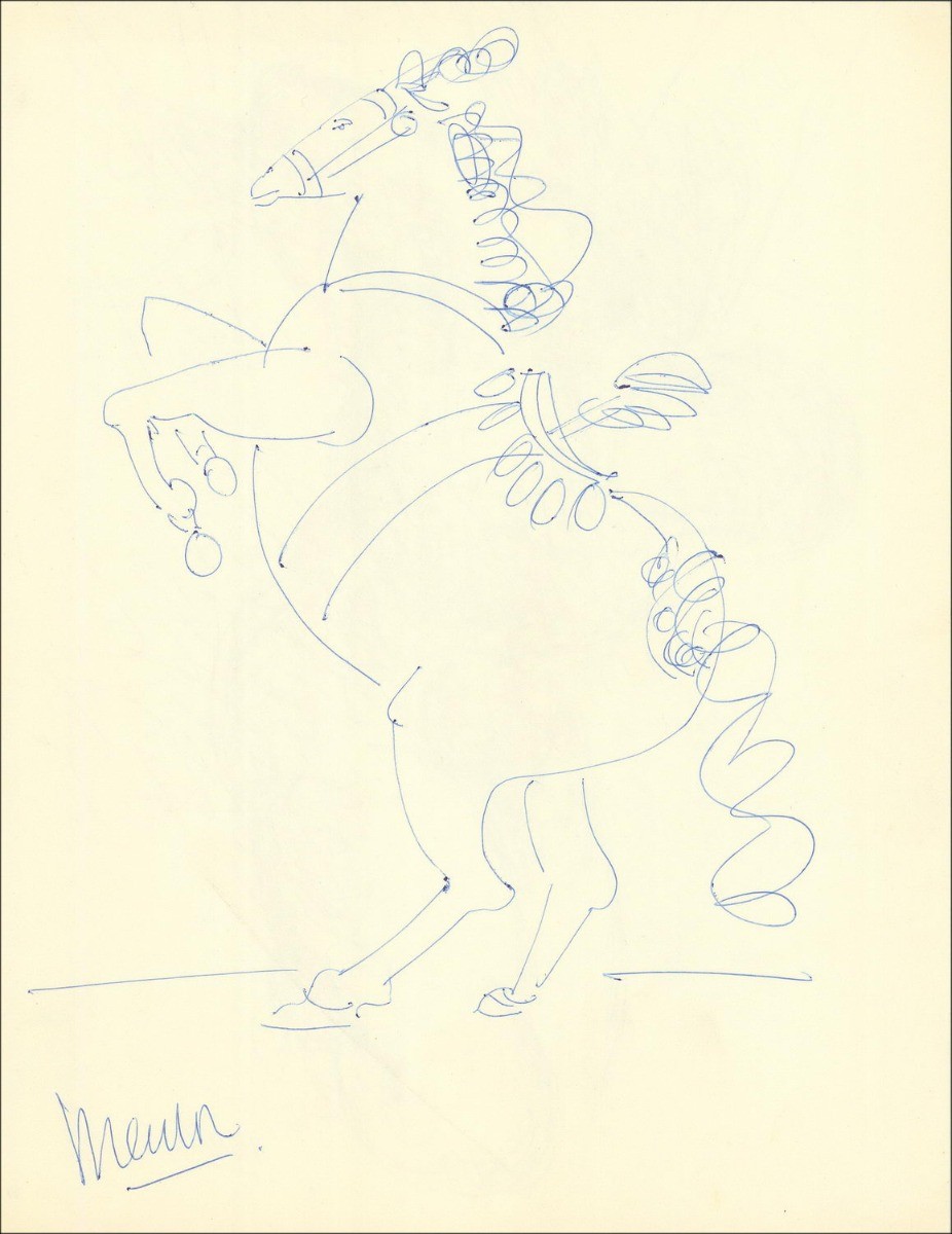 Blasco Mentor - The Cabré Horse - Original Tekening Ondertekend - 1963 - 27x21cm
