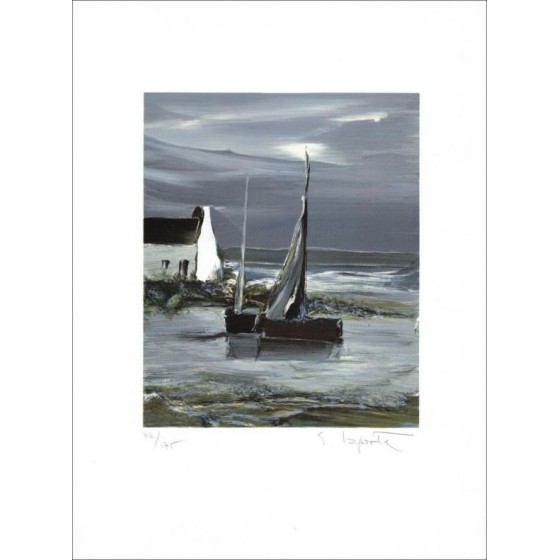 Georges Laporte - Originele Litho "Transparantie op het estuarium" 50x37cm - ondertekend en genummerd in potlood
