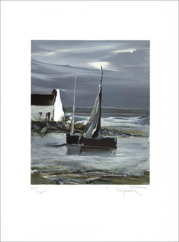 Georges Laporte - Litografía original "Transparencia en el estuario" 50x37cm - Firmado y numerado a lápiz
