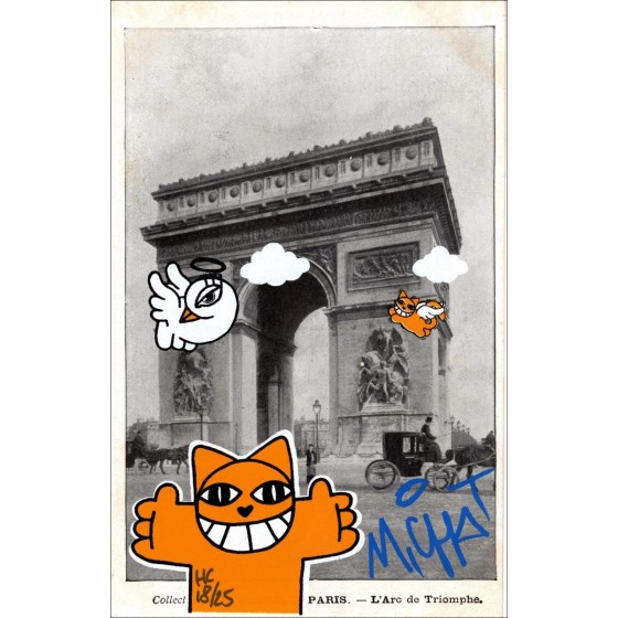 ➤ serigrafia su cartolina M.Chat - Paris 18/25