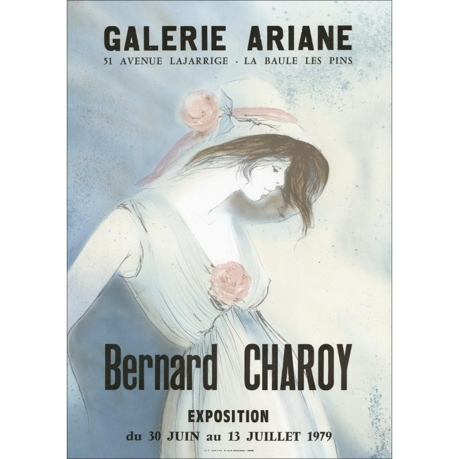 Bernard CHAROY - Lithographie "Exposition Galerie Ariane, La baule les pins" 65x46cm - 1979