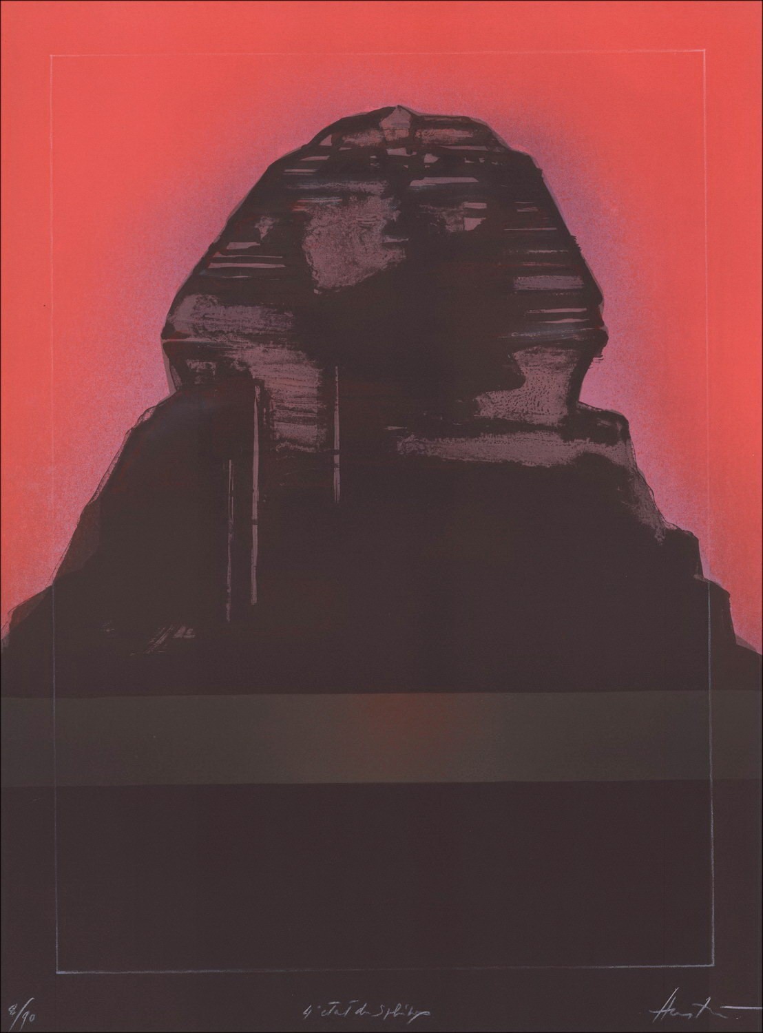 Claude HASTAIRE  - Lithographie originale "Composition IV" 76x56cm