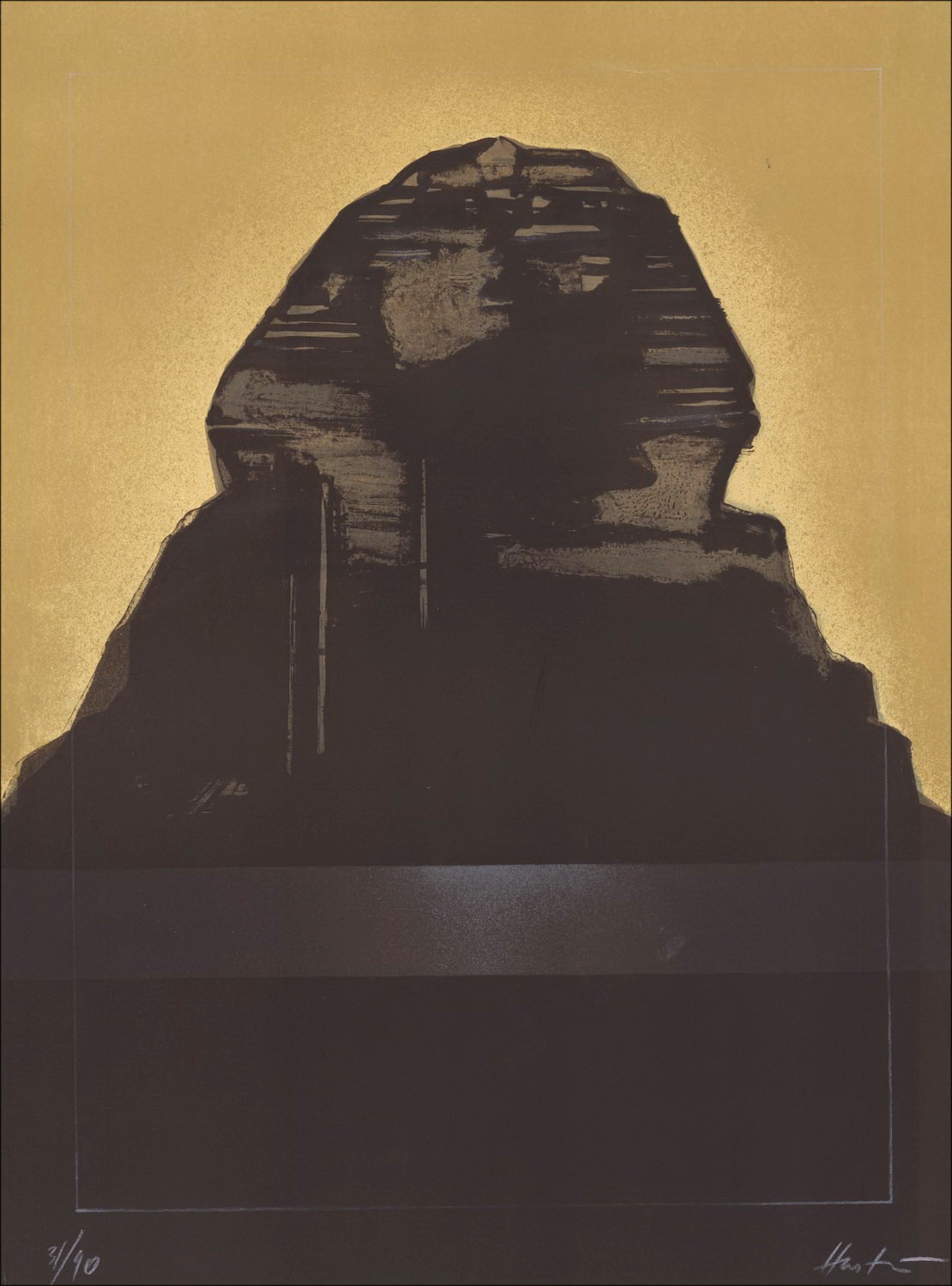 Claude HASTAIRE - Litografía original "Composición V" 76x56cm
