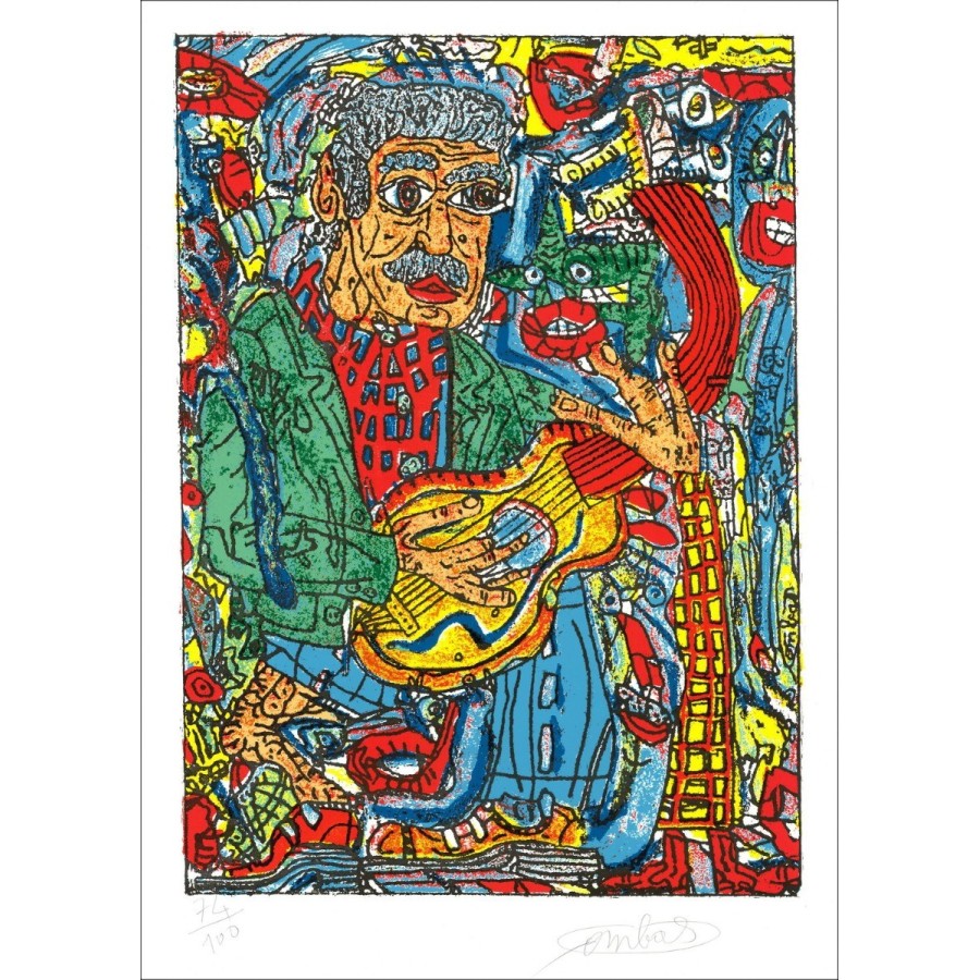 Comprar Brassens completamente desconectado de Robert Combas grabado madera