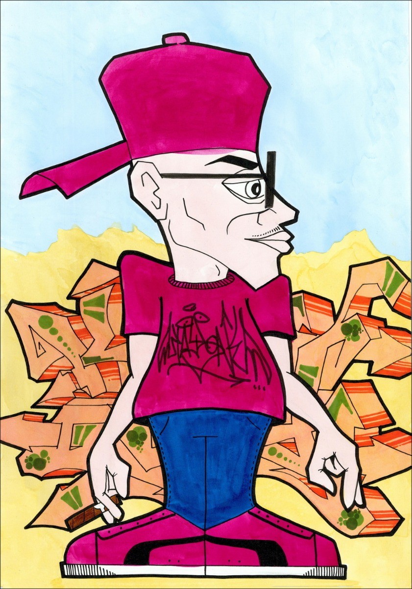 KAY ONE original acrylic purchase on paper - breaking-boy, B-BOY 01