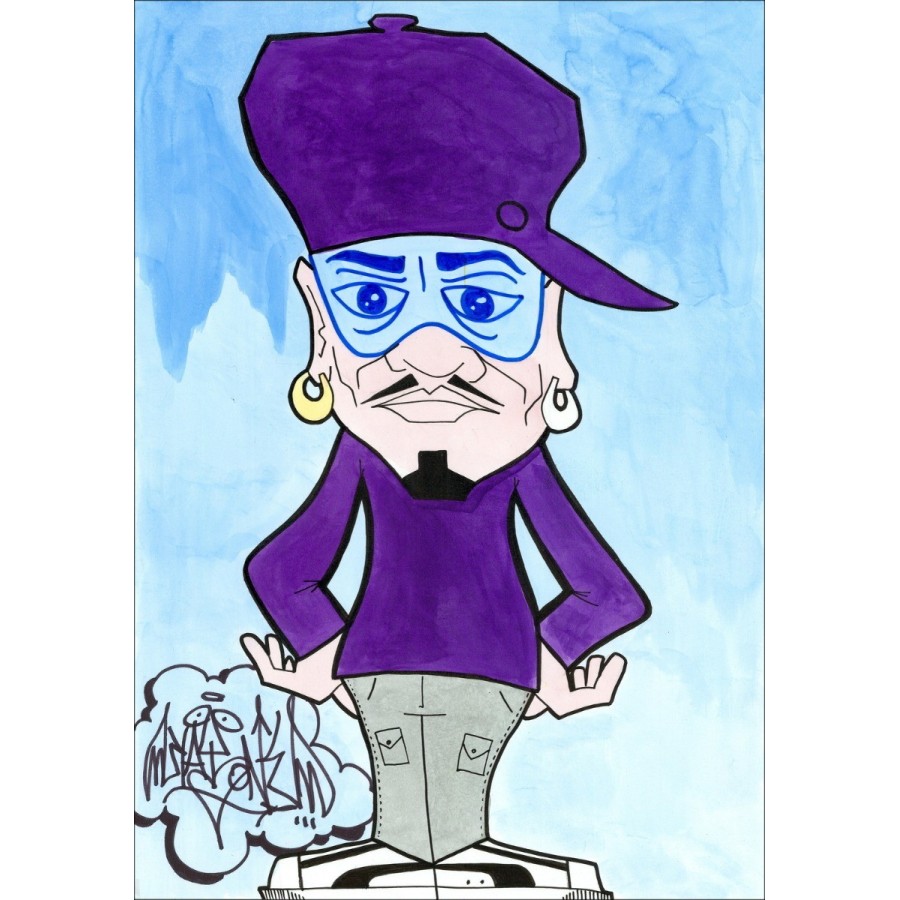 KAY ONE Koop originele acryl op papier - Breaking-Boy, B-Boy 04