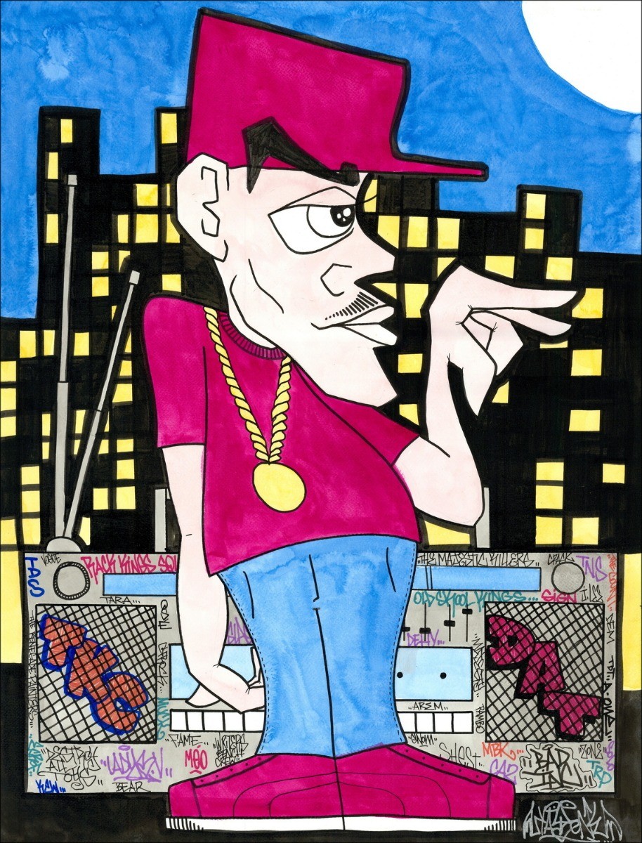 Kaufen Sie original Acryl auf Papier KAY ONE - Breaking-Boy, B-Boy 10