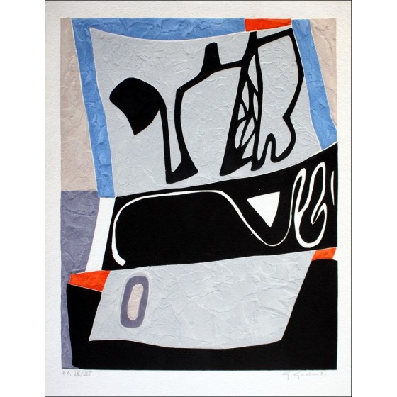 Gabriel GODARD - Original carborundum engraving "Abstract Composition I"