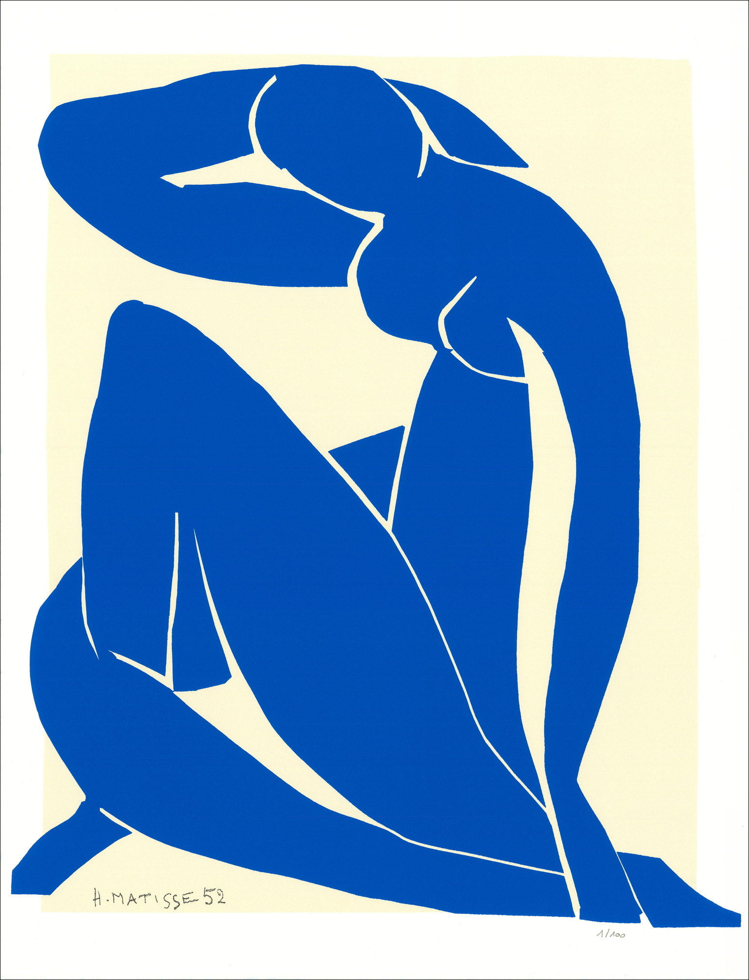 Matisse - Nu Bleu - Sérigraphie 65x50cm - Edition de luxe