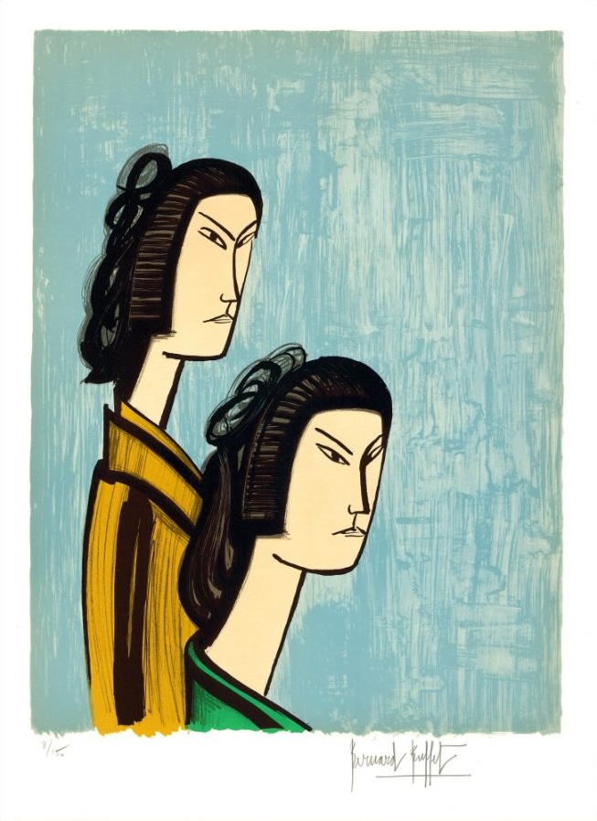 Bernard Buffet, Les Japonaises, lithographie originale, 1981
